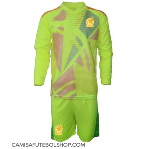 Camisa de time de futebol México Goleiro Replicas 2º Equipamento Infantil Copa America 2024 Manga Comprida (+ Calças curtas)